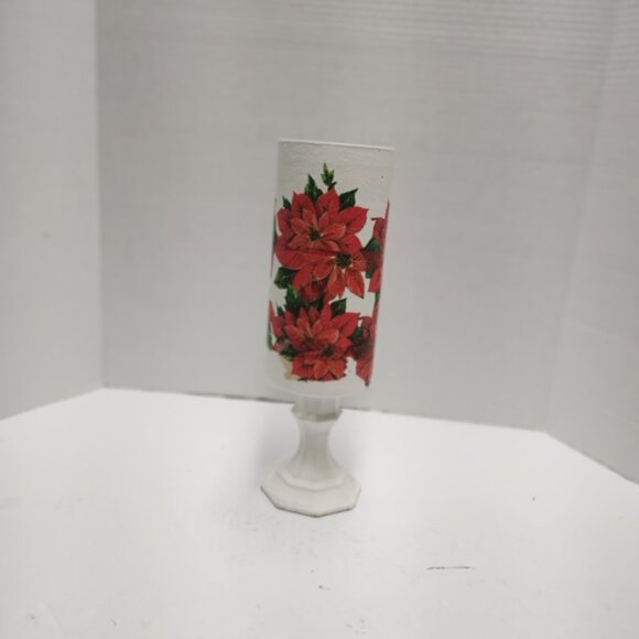 Handmade Poinsettia Christmas Candle Holder / Holiday Flower Pot - Picture 2 of 2